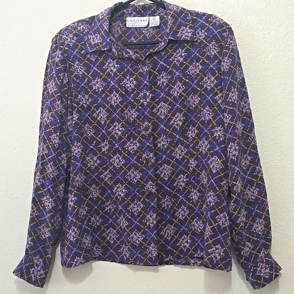 Silk LORE by Beth  silk Blouse‎  Size L